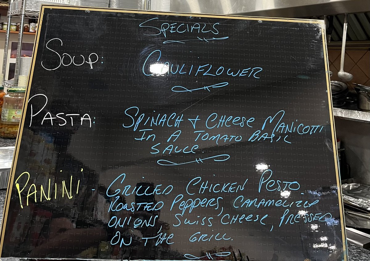 Today’s lunch specials plus our delicious deli sandwiches and salads