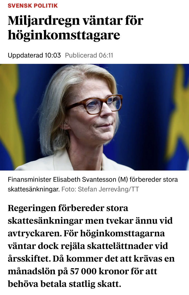 Vi har en välfärdskris, klimatkris och ekonomisk kris för vanliga hushåll. I det läget väljer regeringen att prioritera skattesänkningar i miljardklassen till höginkomsttagare. Hur känns det alla SD-väljare att ni röstade fram detta?