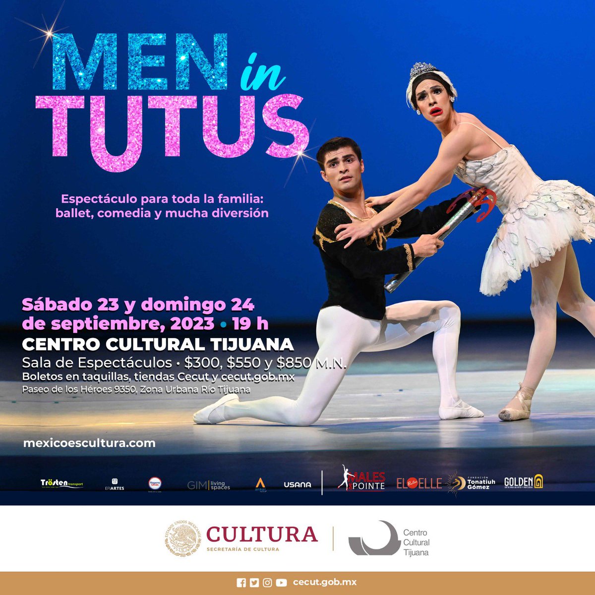 _MenuTeatral's tweet photo. ¡Llega a #Tijuana el increíble espectáculo de #MenInTutus ! No se lo pueden perder 23 y 24 de septiembre.
¡Ballet, comedia y mucha diversión! https://t.co/68FMSMA9bO