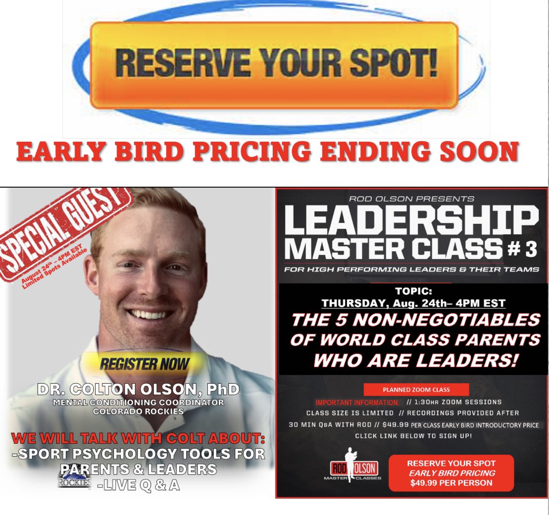 90 MIN ZOOM MINI COURSE FOR HIGH LEVEL LEADERS!
*HOW YOU CAN BE A GREAT PARENT &amp; ELITE LEADER!”

Click here to reserve your spot ONLY 4 Days Left: checkout.square.site/buy/NQMVKVIQ4J…