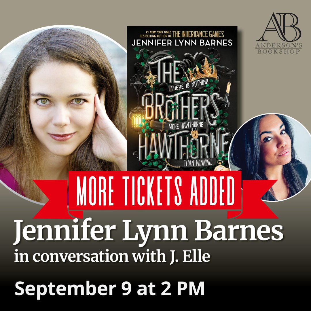 9/9/23: Sold out once, and about to sell out AGAIN! Grab one of the last 15 tickets before they're gone, and join us w/ customer fave @jenlynnbarnes in convo w/@AuthorJElle conversation, audience Q&A and photo/signing line! TICKETS: …hersHawthorneAndersons.eventcombo.com