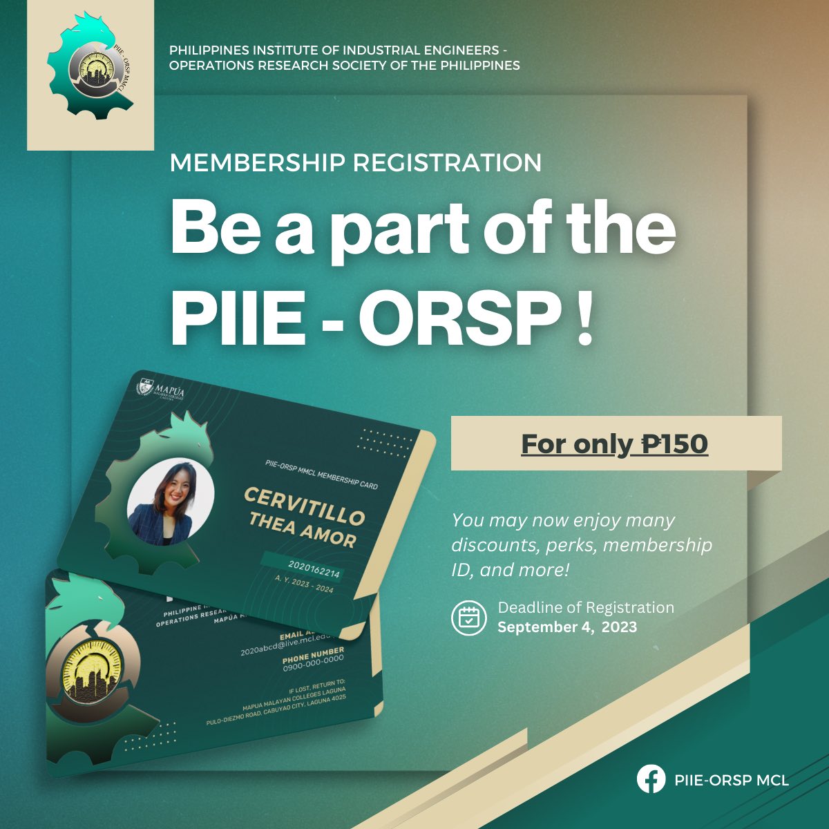 PIIEORSP_MMCL's tweet photo. Membership registration for PIIE-ORSP MMCL Chapter is now officially open!

Become part of our familIE for numerous benefits. Register now!

Registration Form: https://t.co/3ND2CC1QK3 https://t.co/FytFDKcTnb