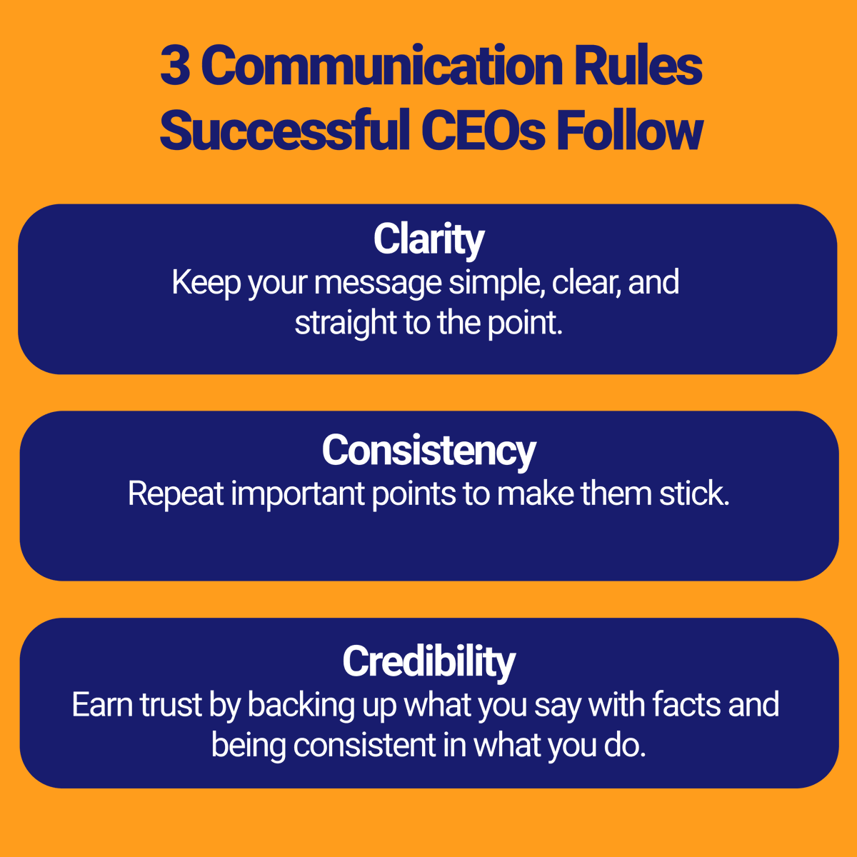 YourFlock's tweet photo. Here is another insight into what our AI Coach can help you with...

How do successful CEOs communicate so others listen? They follow a simple rule of 3Cs. Do you use these when you communicate? What other rules have you got?

#communication #leadership #coaching https://t.co/97l5ea3jjc