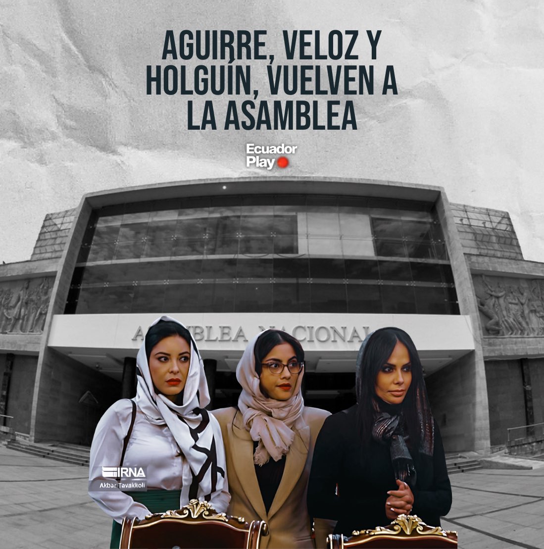 EcuadorPlay's tweet photo. Las ex asambleístas correístas, Pamela Aguirre, Viviana Veloz y Marcela Holguín, vuelven al legislativo. https://t.co/QShyv6PW14