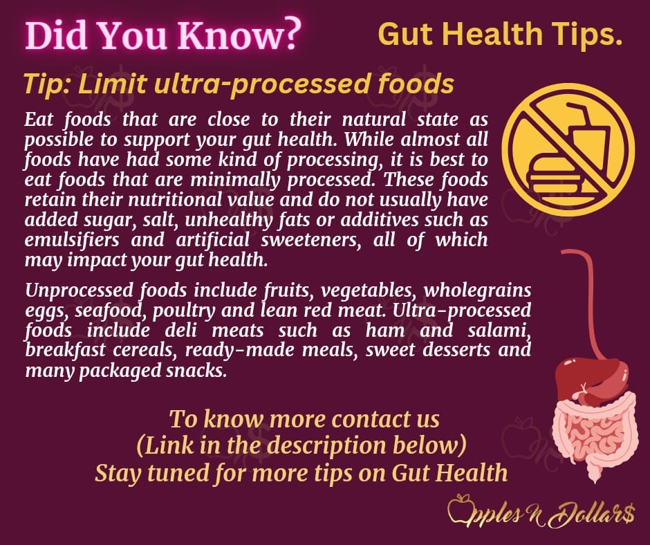 Did You Know?

#180

Gut Health Tips

Click on the link below to enable us to reach you asap!
rb.gy/qmtzbm

Follow Apples N Dollars for exciting content!

#applesndollars
#applesndollarsdyk
#guthealth
#processedfoods
#nutritionalvalue
#sweetners
#readymademeals