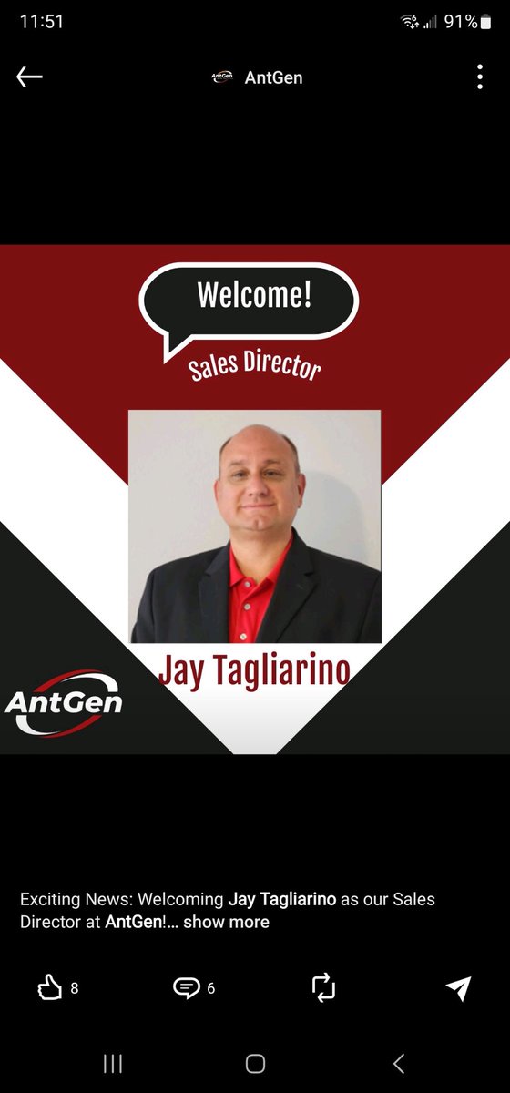 Well, this happened today. I am so excited to be joining an amazing team at Antgen. I'm looking forward to building out the Southweast with Total By Verizon. @TotalbyVerizon