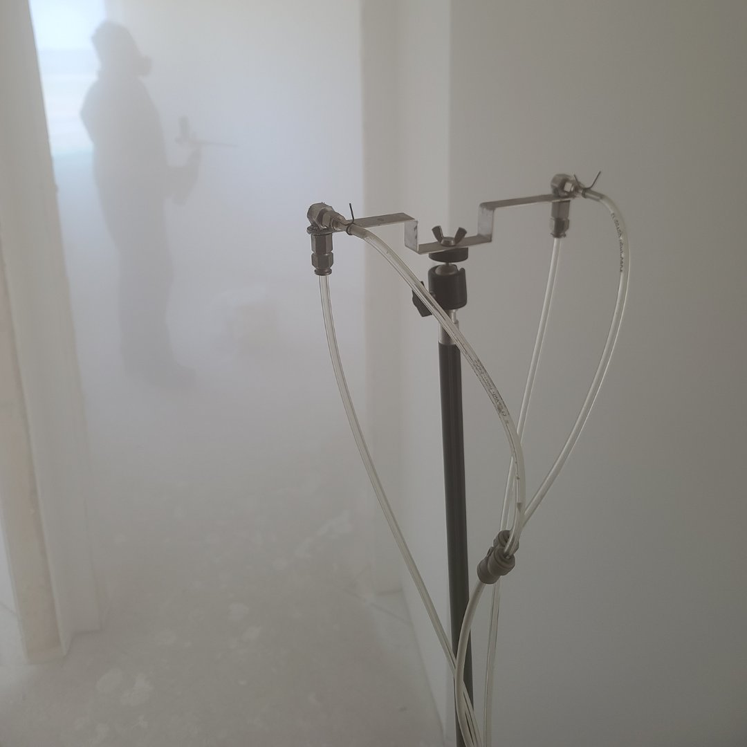 PrairieICF's tweet photo. How does the @AeroBarrier  Envelope process work?  By pressurizing a home with a blower door - this positive pressure forces air out any leaks in the building envelope. Learn more: https://t.co/y2ZBlryrWa https://t.co/v47WrZO6ce