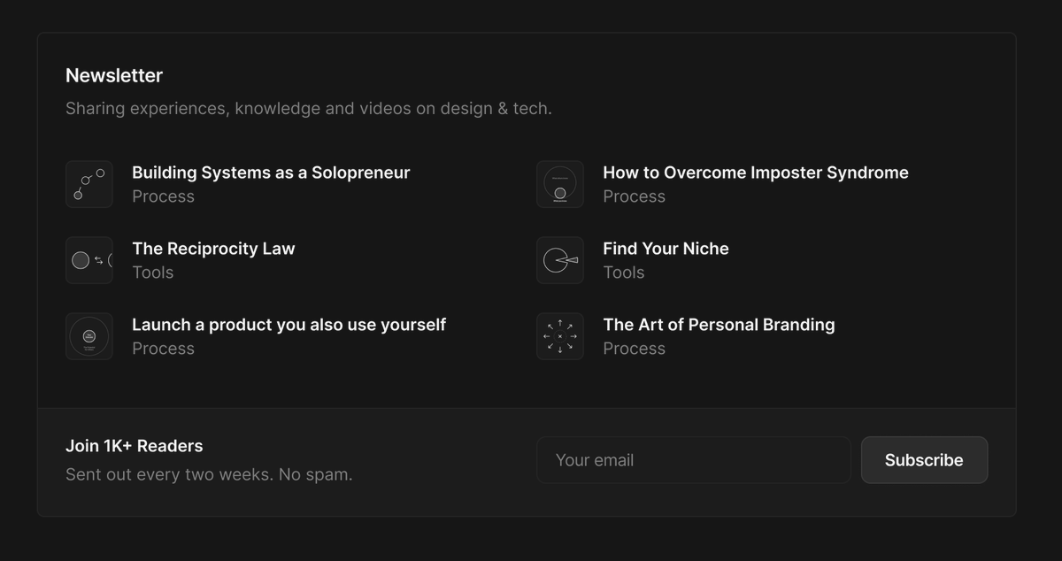 Work in progress on the new DashFolio Revamp 👀
Reworked Newsletter Widget 👇