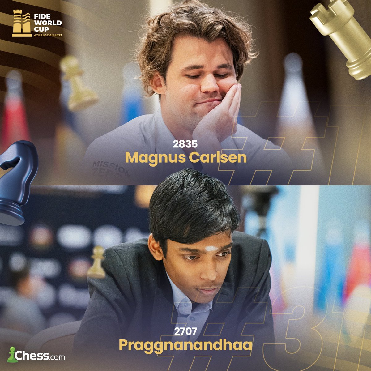 chesscom_es's tweet image. 👏 PRAGG LO HIZO 👏

¡Carlsen se enfrentará en su primera final de la Copa del Mundo contra el joven indio de 18 años Praggnanandhaa! 🇮🇳