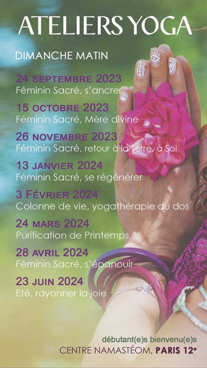 Yogafleur's tweet photo. #yogafeminin #hathayoga #atelieryoga #yogathematique #femininsacre #rentreeyoga2023 @NamasteOmParis https://t.co/3W7hxj1wlv