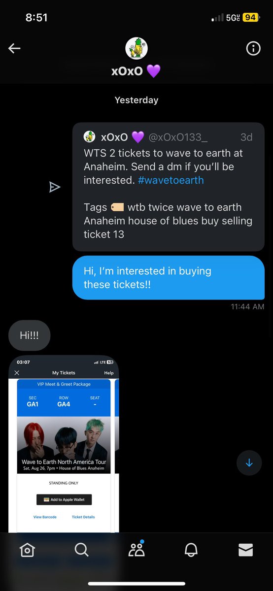 siimp4sunghoon's tweet photo. Later on I told my sister who I was buying the tickets for about it so she messaged the scammer about “buying the tickets” from them and they were ready and willing to sell the same tickets they “sold” to me to her. After confrontation from both of us they blocked both 4/5 https://t.co/8HKiGZi2CC