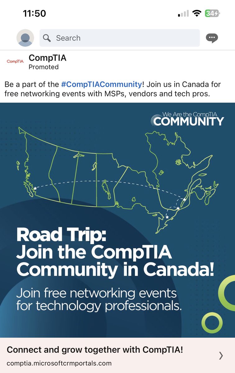 mapoupier's tweet photo. @CompTIA I realize you may not be Canadians, but that isn’t what Canada looks like, your map is missing Youkon, NWT and Nunavut… https://t.co/IAK5U6Y3qU