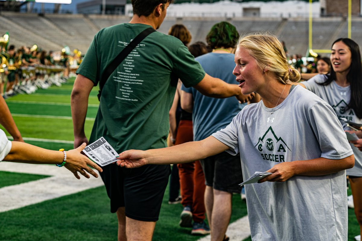 CSUFutbol's tweet photo. Happy First Day of Class! Welcome to all the new Rams!🐏 https://t.co/8fkBmMuYpb