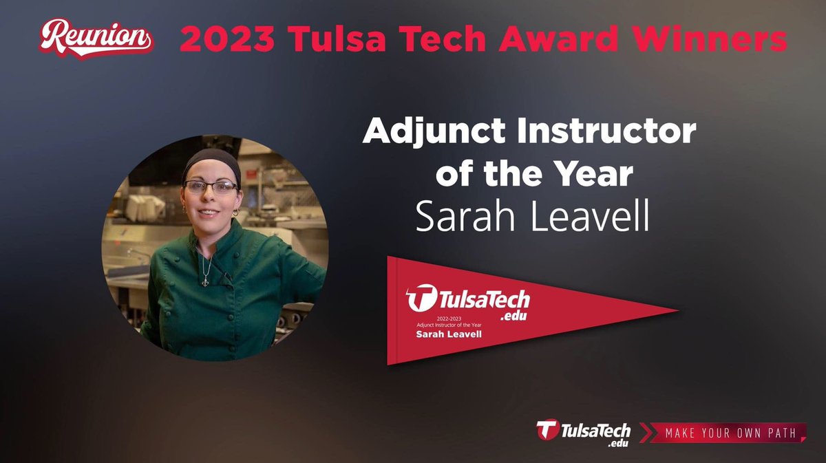 ArvestCC's tweet photo. Congratulations are in order for our Chef Sarah Leavell! She was named @tulsatech’s Adjunct Instructor of the Year! 🎉
For over eight years, Chef Sarah has led incredible culinary and pastry classes inspiring new chefs across Tulsa.
#CBCC #MeetTheCBCC #CoxCenterTulsa #shechef https://t.co/USK8Ur6cUb