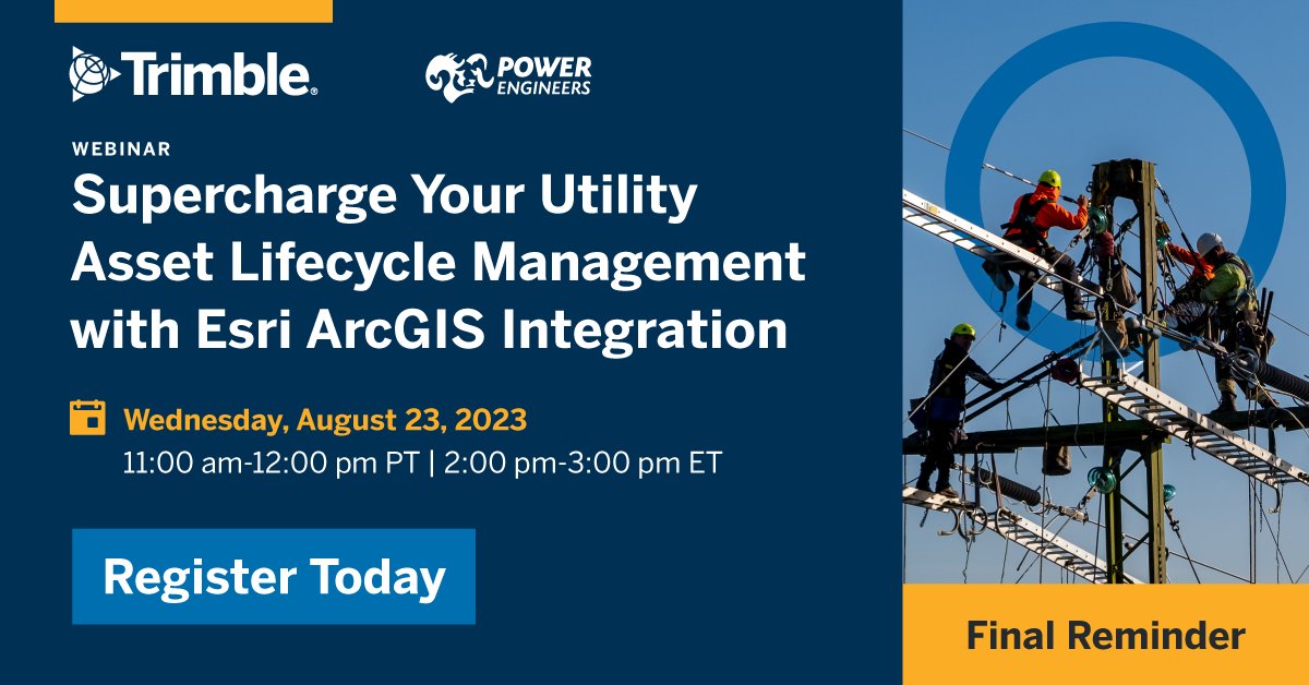 cityworks's tweet photo. Don't forget to register for our upcoming webinar with POWER Engineers. https://t.co/iUBbmSkS52

See how to digitize and streamline your office-to-field operations with mobile collaboration, resulting in more efficient workflows and up-to-date information.

#Esri #Utilities #ALM https://t.co/e2onrj7Slj