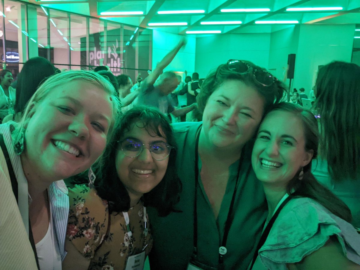 caldwed's tweet photo. Dancing the night away at the Colorful Colorado Party at #PlantHealth2023 with lab mates @B_LeuschenKohl, @pathsanaology, @taylor_klass. https://t.co/XjuxC0JhZI