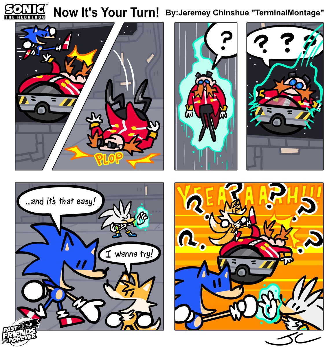 Friendship is all about sharing experiences with one another. In <a href="/TerminalMontage/">TerminalMontage</a>'s Fast Friends Forever comic, Sonic offers Tails a turn to join in on some fun.