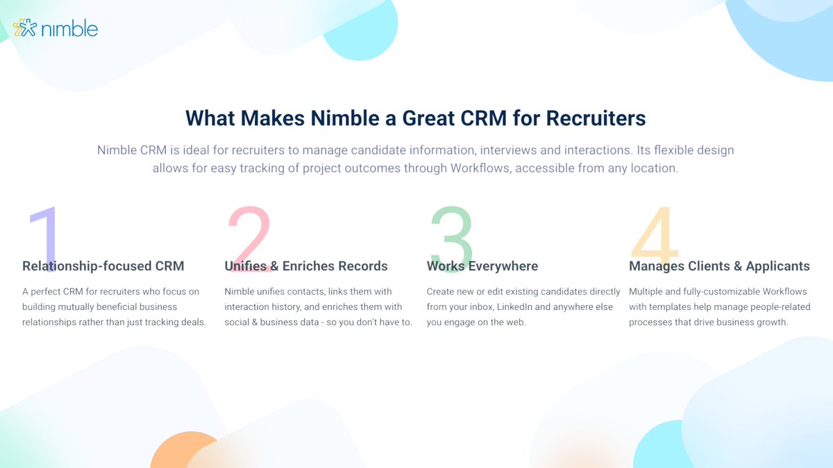 Nimble's tweet image. #Recruiters, say hello to your ultimate ally - Nimble! 🤝🔍 With our powerful features, managing candidate info, interviews, &amp;amp; interactions becomes a breeze! 📌 

Try it out: nimb.li/3O8ldG7 

#Recruitment #RecruitingCRM #HRTech