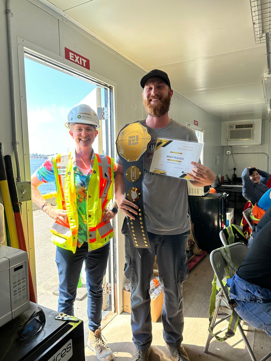 norlandlimited's tweet photo. At NorLand, Effort Gets Recognized. July's Undisputed Site Champ Belt goes out to BelPacific's Sen̓áḵw and NorTech Industrial's Richardson Terminal. Special shoutout to Brady from NTI, for his hard work and dedication utilizing SiteDocs.

Congratulations everyone! https://t.co/ENES0Beps8