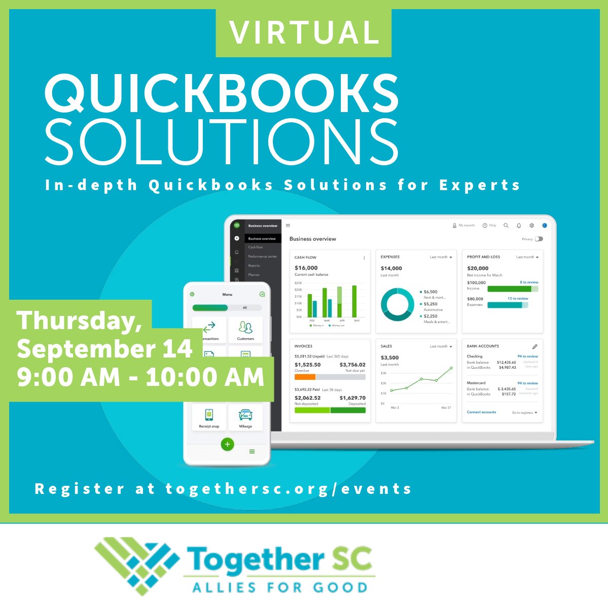 TogetherSC's tweet photo. 📆 Register for these upcoming learning and networking opportunities from Together SC! 

Register now at https://t.co/B31f6yxVn8

#learningtogether #alliesforgood #scnonprofit #togethersc https://t.co/0kdTQHIE89