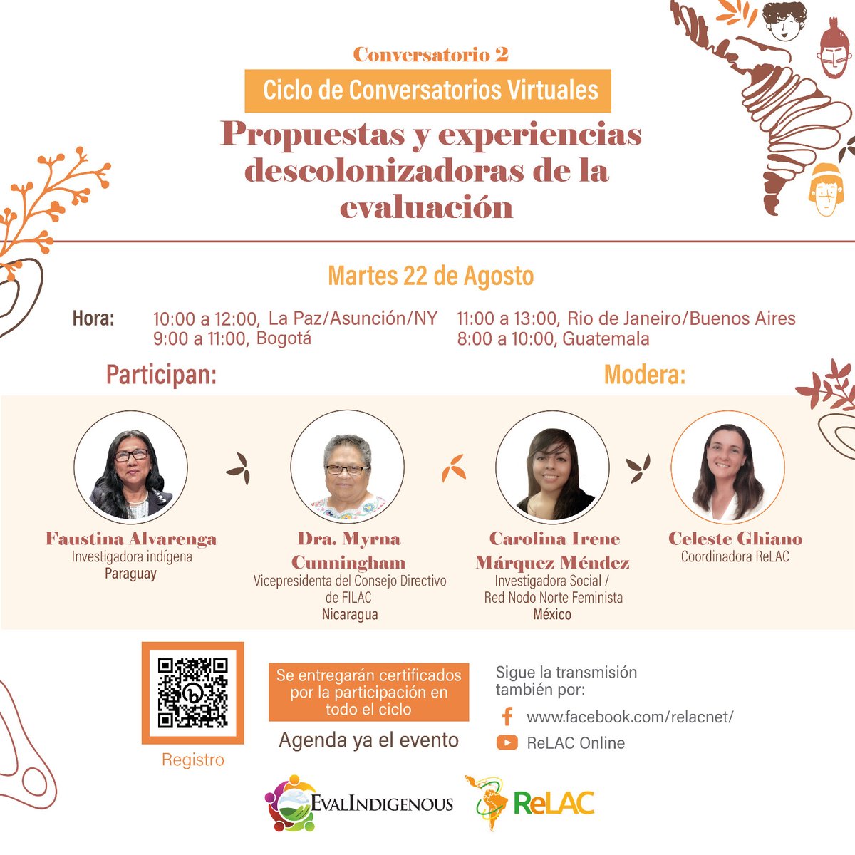 🎉🎉🎉 ES MAÑANA El 𝐒𝐄𝐆𝐔𝐍𝐃𝐎 𝐂𝐎𝐍𝐕𝐄𝐑𝐒𝐀𝐓𝐎𝐑𝐈𝐎, con el tema: “Propuestas y experiencias descolonizadoras de la evaluación'. ⏰8:00 a 10:00 Centroamérica. Registro en: bit.ly/454HUSX * Se entregará Certificado por la participación en los 4 conversatorios.