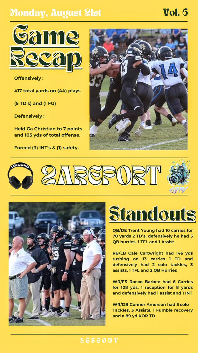 Flint River Blows Past 
Ga Christian (43-13)
#OutNow 🎧 #LGRADIO