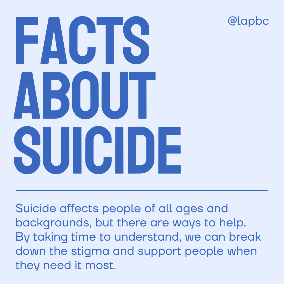 LAP_BC's tweet photo. Here are some eye-opening facts about suicide in Canada. For more resources, please visit: https://t.co/LQNEdvR6Gg

#mentalhealth #canada #wellbeing #wellness #mentalhealthawareness https://t.co/BuNGOBAHOF