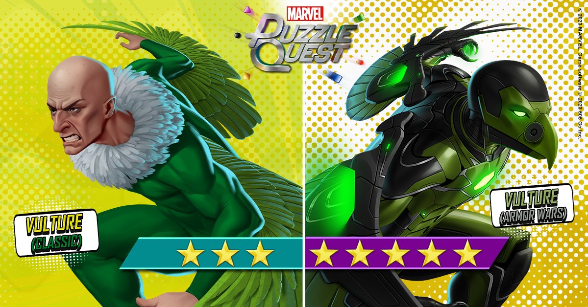 MarvelPuzzle's tweet photo. Beware the skies! The maniacal madman Adrian Toomes takes flight as the sinister Vulture later this week in MPQ. https://t.co/dryrUr9CqP