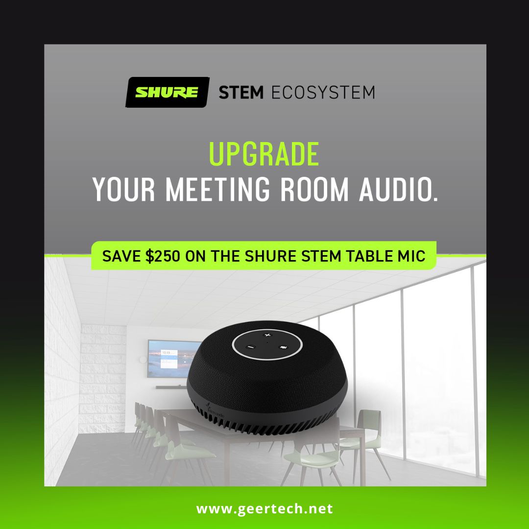 GeerTech's tweet image. Upgrade your educational environment with @shure's Stem Ecosystems! Empower your students with clear audio in HyFlex classrooms. Limited-time discounts on Stem Wall, Table, and HubX are available now. Contact your #GeerTech Reps!

#SoundExtraordinary #Shure #ProAudio