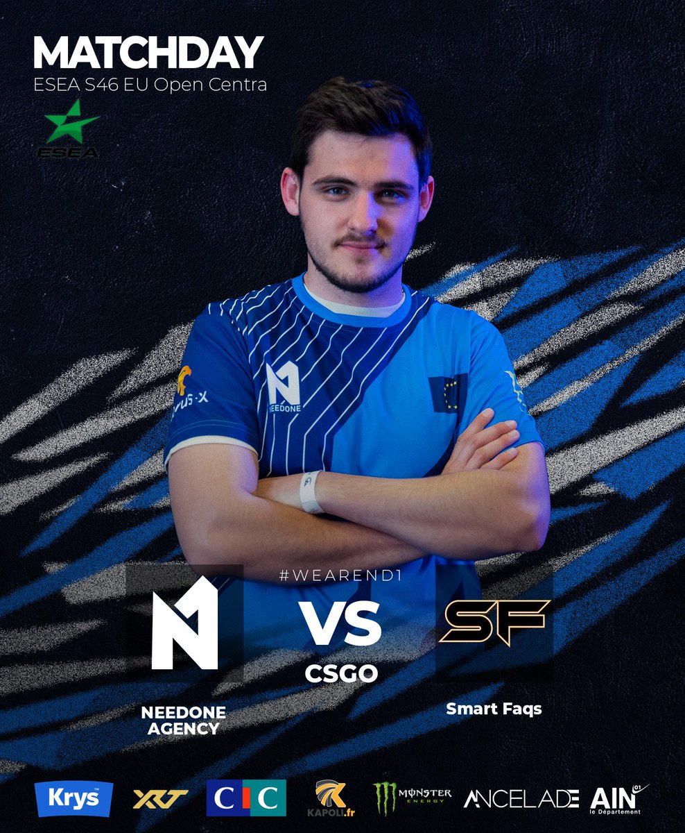 NeedONE_ND1's tweet photo. Après avoir gangné 16-6 🆚 #NoLimitSkil 
Ce soir, nos 5 joueurs jouent la 3ème journée de l'@ESEA 

🆚 #SmartFaqs 
⏰ 20H30

Vous pourrez suivre le match sur la chaine de @HugoAbacool 👇
📺https://t.co/Z4mIEKe7De

#ND1WIN https://t.co/LSNU48QUqq