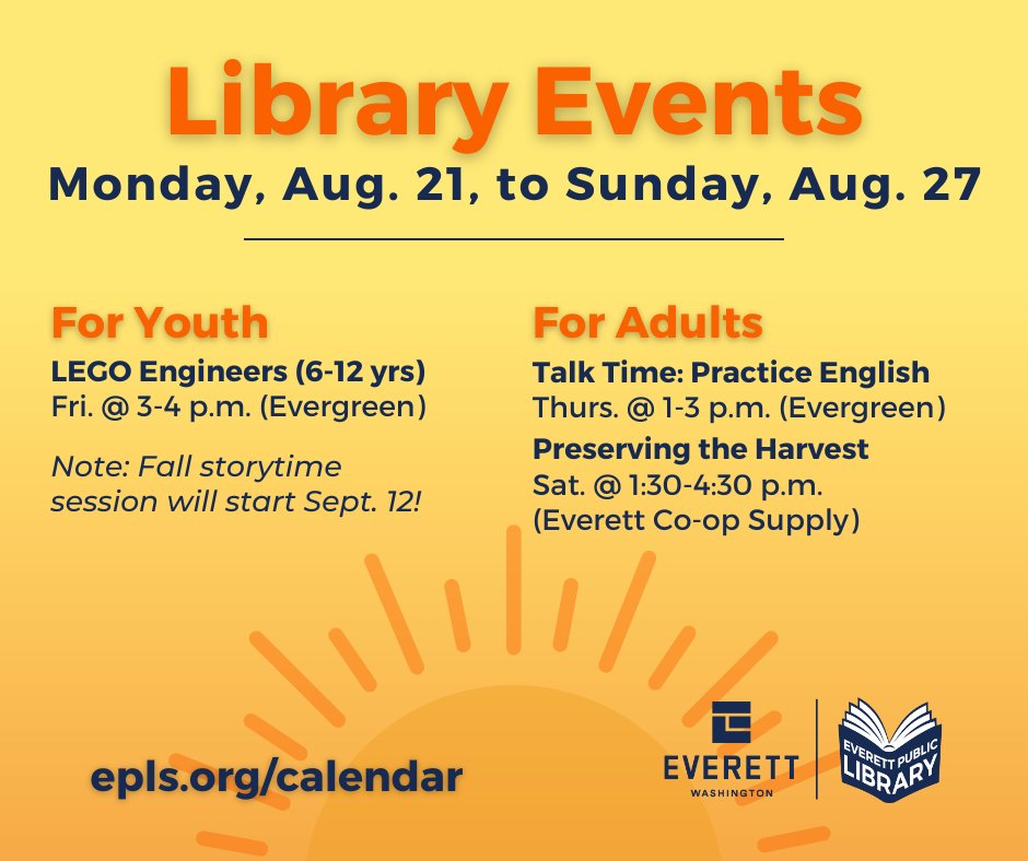 eplsdotorg's tweet photo. Check out what's happening at the library this week! More info at https://t.co/A4YxEvHZSz.
#EverettWA #GoodThingsHappenHere https://t.co/OwaBC4iVs2