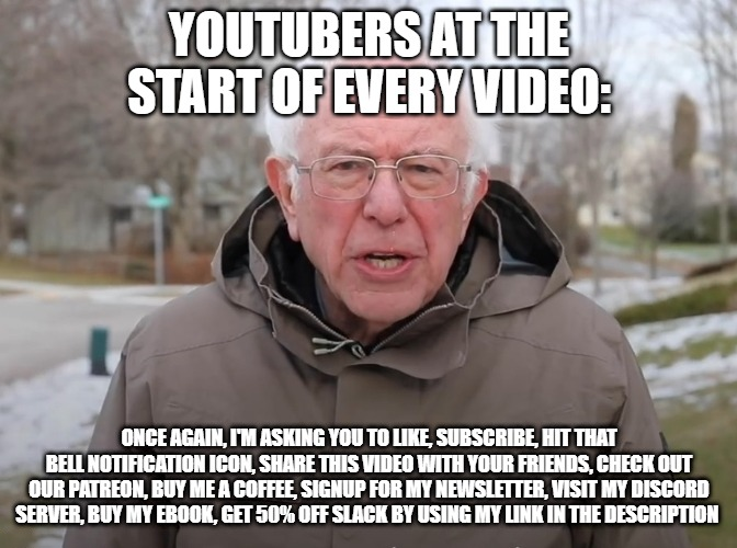 XlsTech's tweet photo. The beginning of every YouTube video:

#YouTube #Memes #techhumor https://t.co/uXYkT3PAzJ