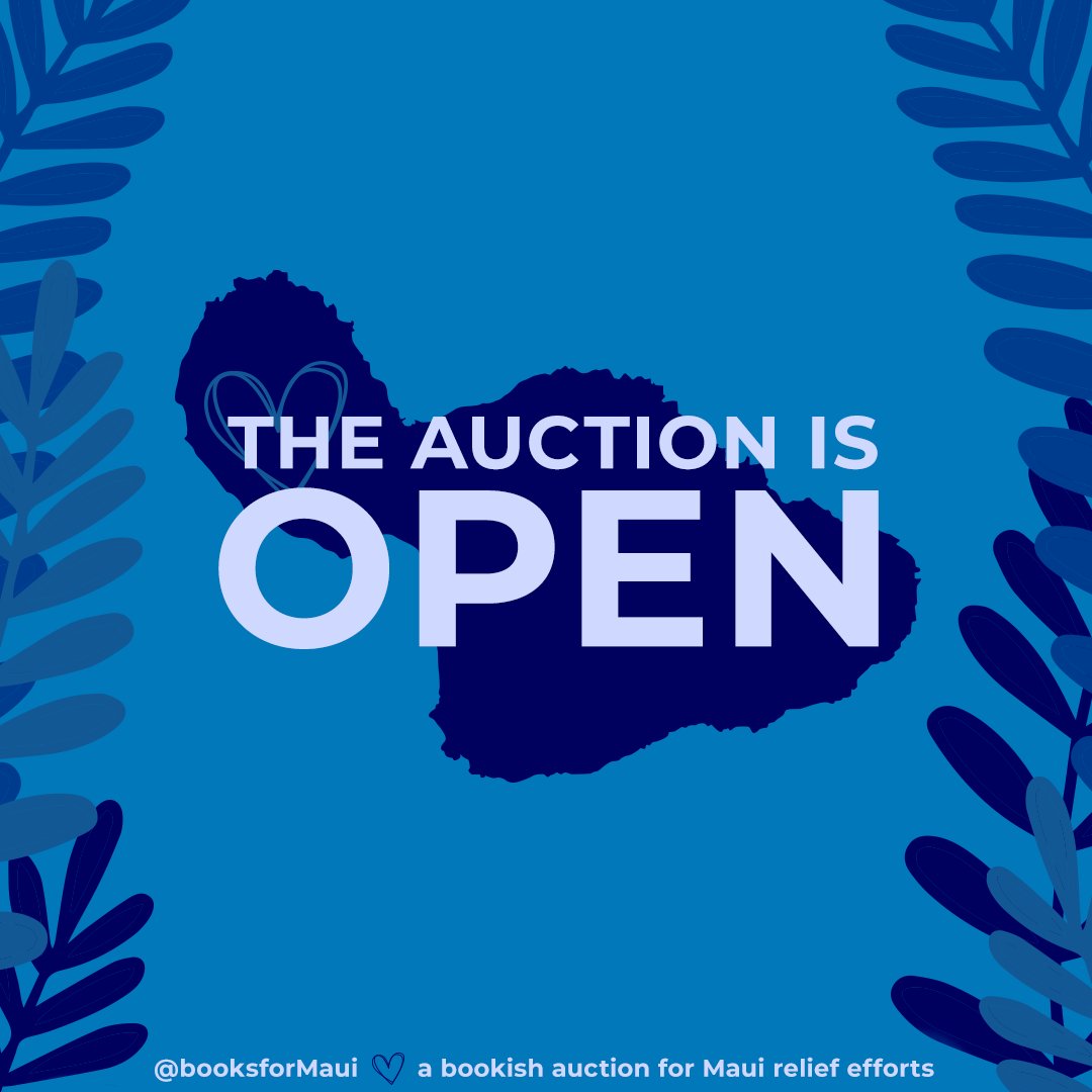 AUCTION IS NOW LIVE 32auctions.com/BooksforMaui Books for Maui is a bookish auction to raise funds for the Maui wildfire relief efforts. As Kānaka Maoli authors/publishing professionals and allies, we were devastated and sought help from our writing community. (🧵1/5)