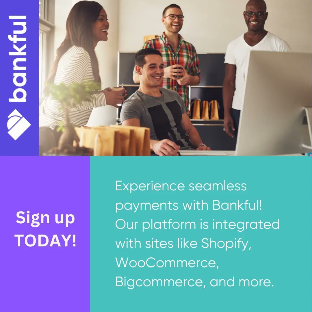 GetBankful's tweet photo. Elevate Your E-commerce Game with Bankful: Seamlessly Integrated Payments for Shopify, WooCommerce, Bigcommerce, and Beyond! 💰🚀 #EcommerceIntegration https://t.co/fDF6H0x3ep