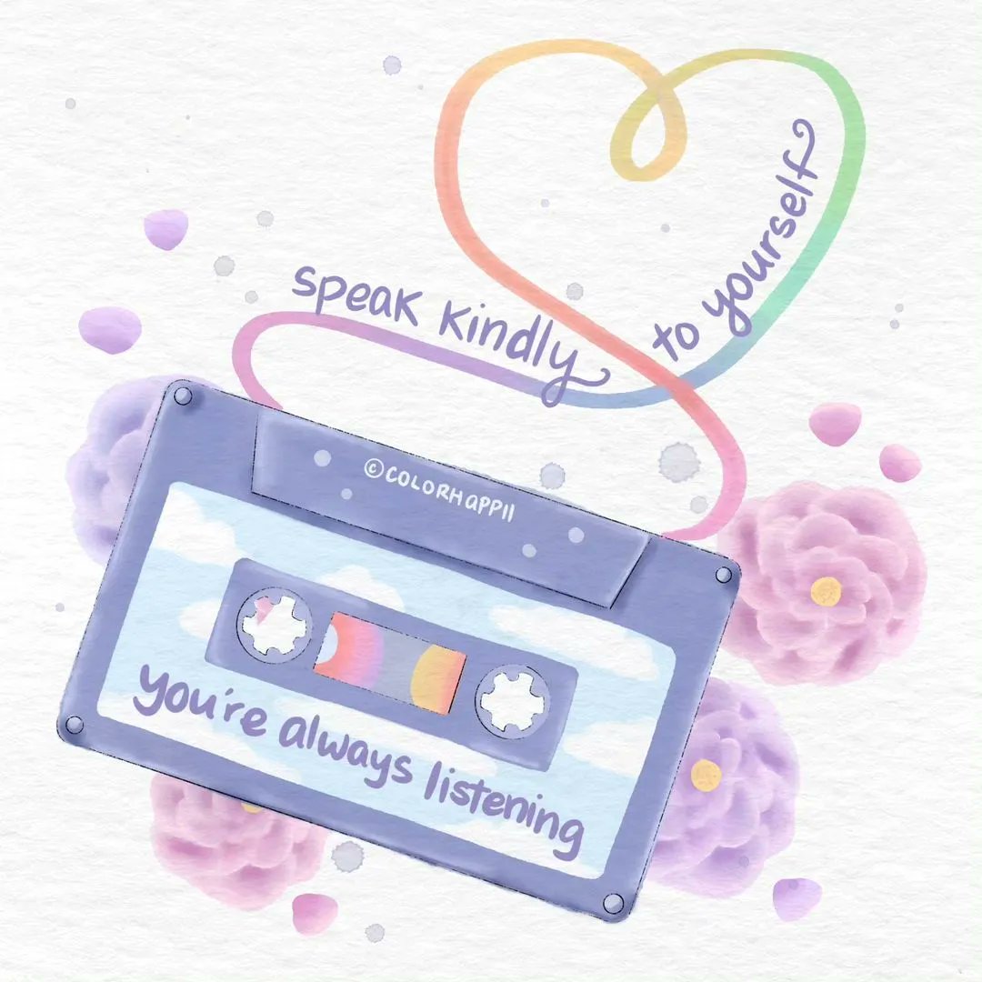 Be mindful of how you speak to yourself this week. Talk to yourself like you would someone you love. 😌💕

🎨: <a href="/colormehappii/">Kaitlyn 🌸</a>