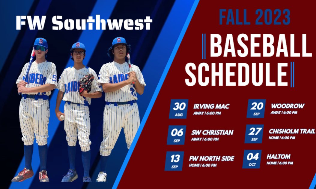 RaiderBaseball_'s tweet photo. *UPDATED* Fall Schedule https://t.co/78A5CJ8Nzd