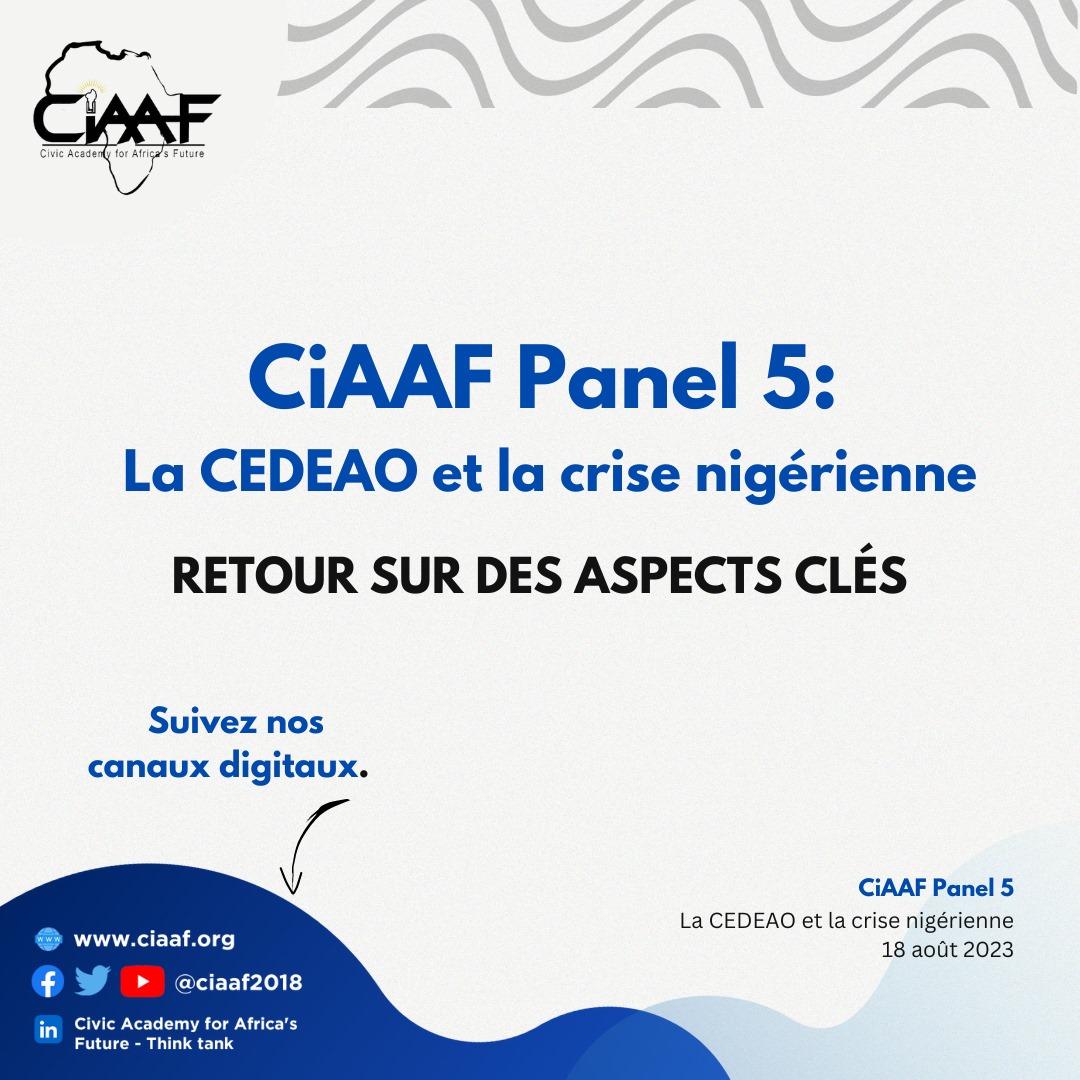 Ciaaf2018's tweet photo. Le vendredi 18 août, nous avons débattu, dans notre #CiAAFPANEL n°5, de la crise nigérienne et du rôle joué par la CEDEAO. Cette semaine, nous reviendrons sur les aspects clés abordés par les invités de ce débat d'actualit.
Restez connectés à nos plateformes pour ne rien rater.😍 https://t.co/GHDAELVkwI