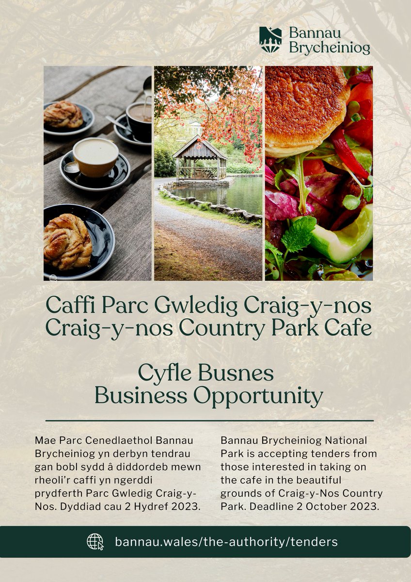 Invitation to tender for Delivery of Public Catering at Craig y nos Country Park bit.ly/3KPLQyD