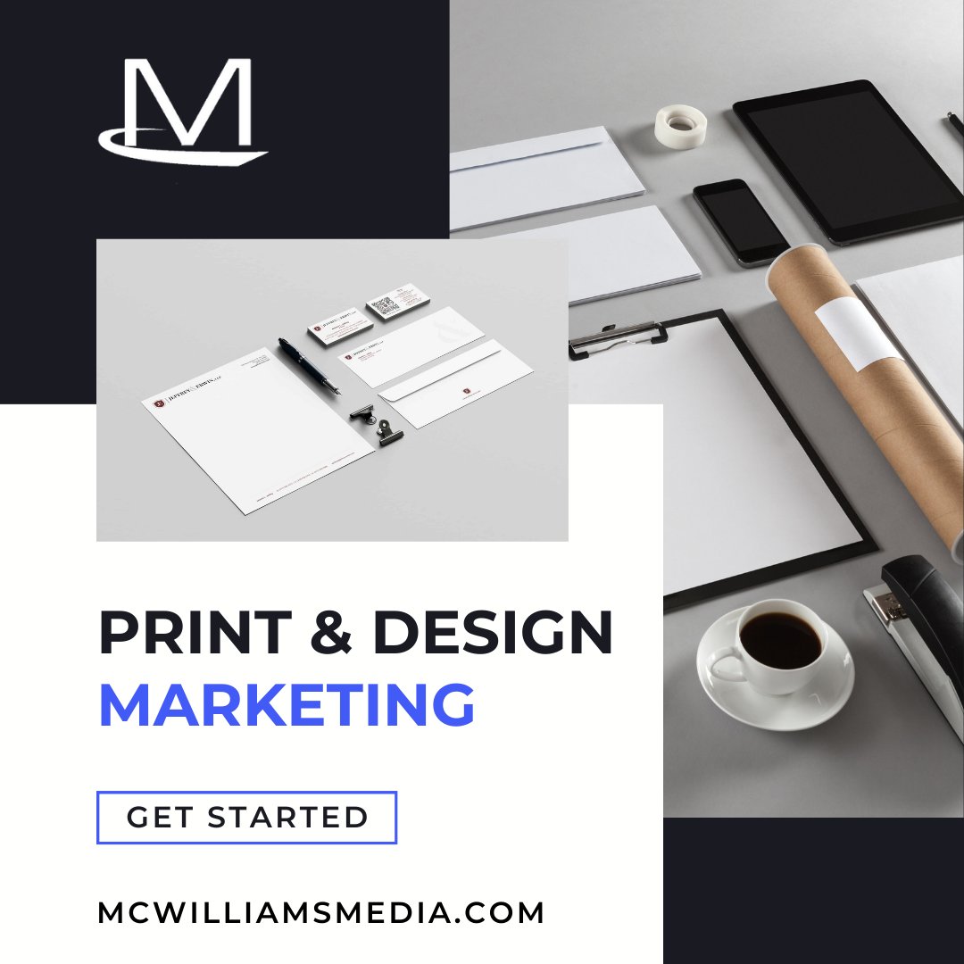 mcwmedia's tweet image. Unlock the power of compelling visuals and strategic design for your business with McWilliams Media&apos;s exceptional print and design marketing services. Ready to take your brand to the next level? Reach out to us now and let&apos;s make your vision a reality!

#mcwmedia #PrintAndDesign