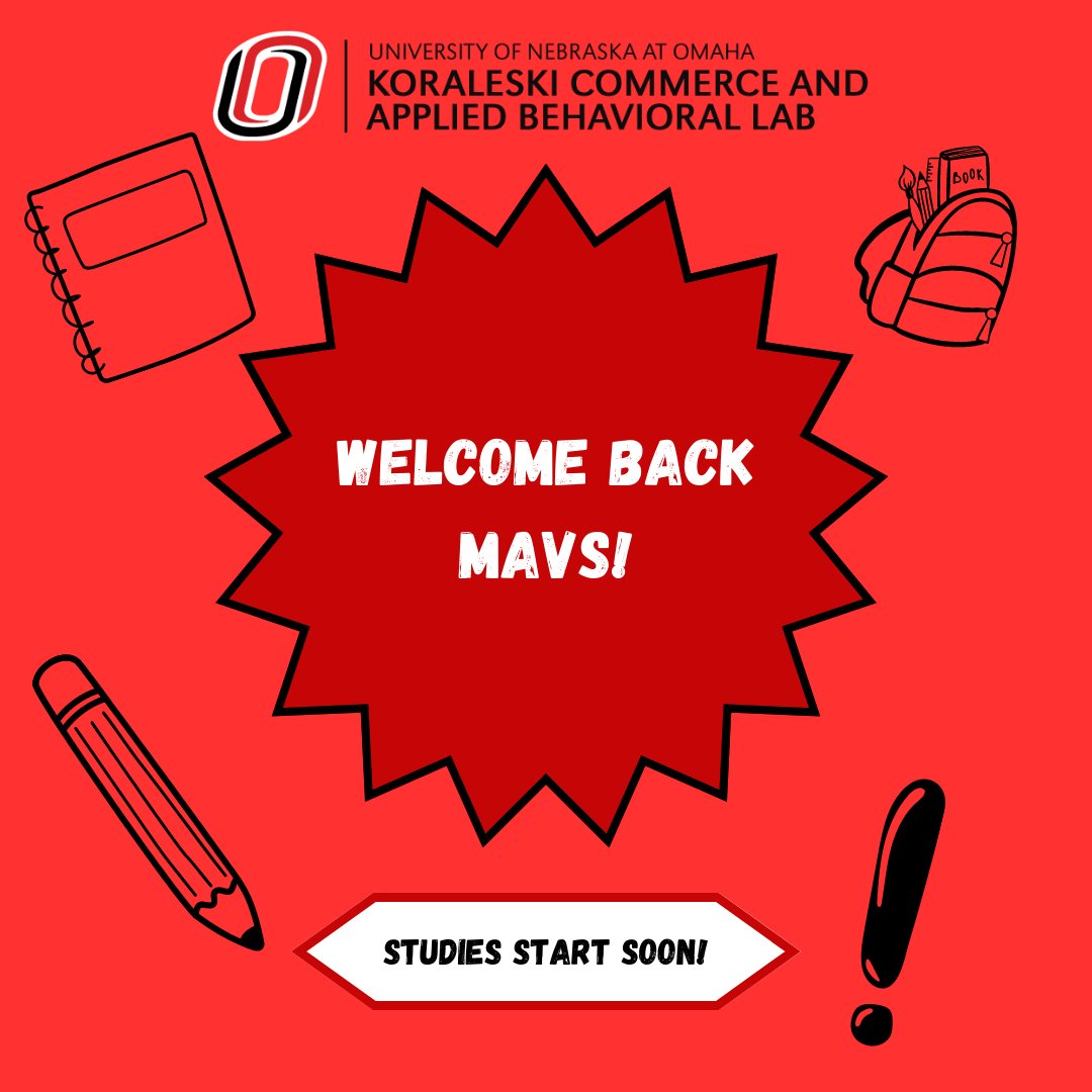 Happy First Day, Mavs! Be sure to stay tuned for information about studies. Check out our website (link in bio) for more info! 

The lab (MH270) is open from 9AM-5PM Monday through Thursday. Stop by with any questions!