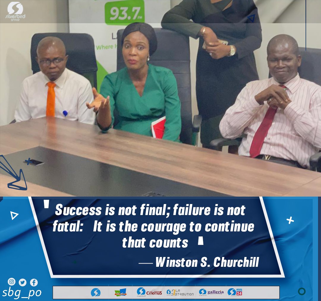SBG_PO's tweet photo. Success is not final; failure is not fatal: It is the courage to continue that counts." — Winston S. Churchill
#Motivation 
#Monday
#SilverbirdGroup
#peopleoperations https://t.co/WxzD2PkGaU