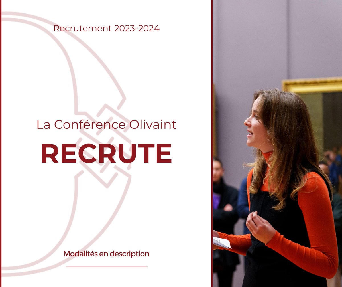 La Conférence Olivaint recrute pour une nouvelle année !
📩Vous pouvez dès à présent envoyer votre candidature, jusqu’au 17 novembre 2023 23h59. Tous les attendus et les modalités de candidature sont à retrouver sur le site de l'association: conferenceolivaint.fr/recrutement/