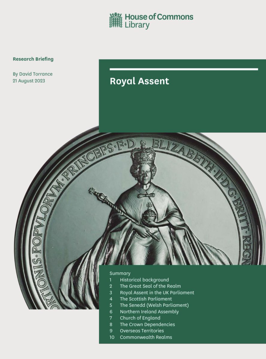 davidtorrance's tweet photo. I’ve just published a new @commonslibrary research briefing on Royal Assent, not just in UK Parliament but also at Stormont, Holyrood &amp; the Senedd (+CDs, OTs &amp; Realms). It also looks at Seals, Great or otherwise + lots of history &amp; procedure: https://t.co/lqIw3WZq7n #royalassent https://t.co/dxVAwMky2N