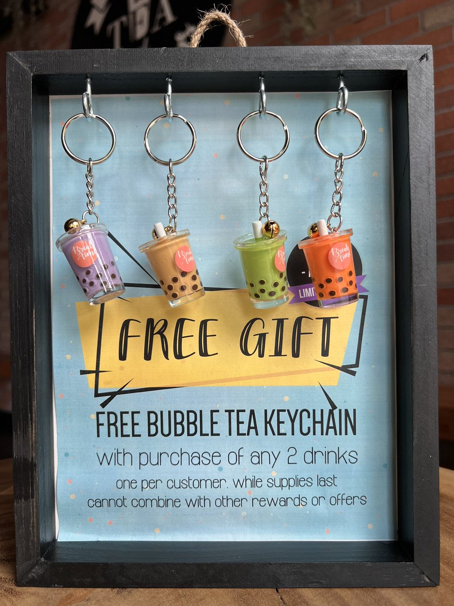 breaktimetea's tweet photo. FREE BUBBLE TEA KEYCHAIN. This week only Aug 21-28. 🧋 Get yours before they’re gone. https://t.co/DVv32JfllG