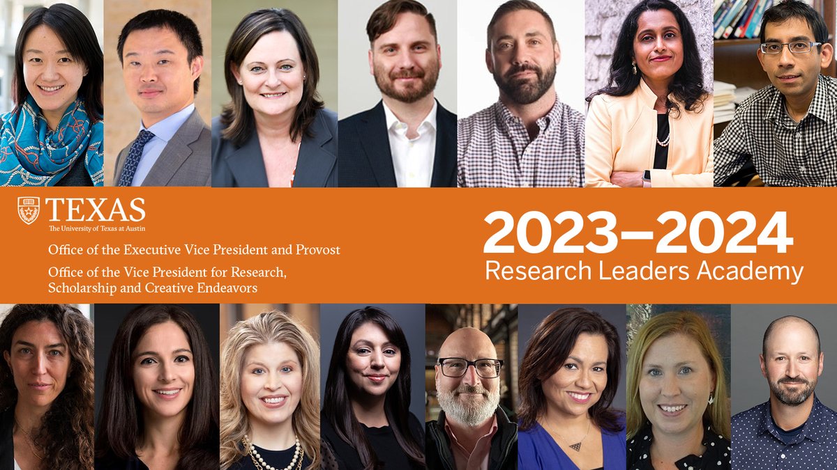 Congrats to the inaugural cohort of the Research Leaders Academy! 15 researchers from 10 colleges were chosen to participate. We are excited to partner with <a href="/UTAustinProvost/">UT Austin - Provost’s Office</a> to help UT researchers develop their leadership skills.

bit.ly/3E1q07L

#TexasResearch
