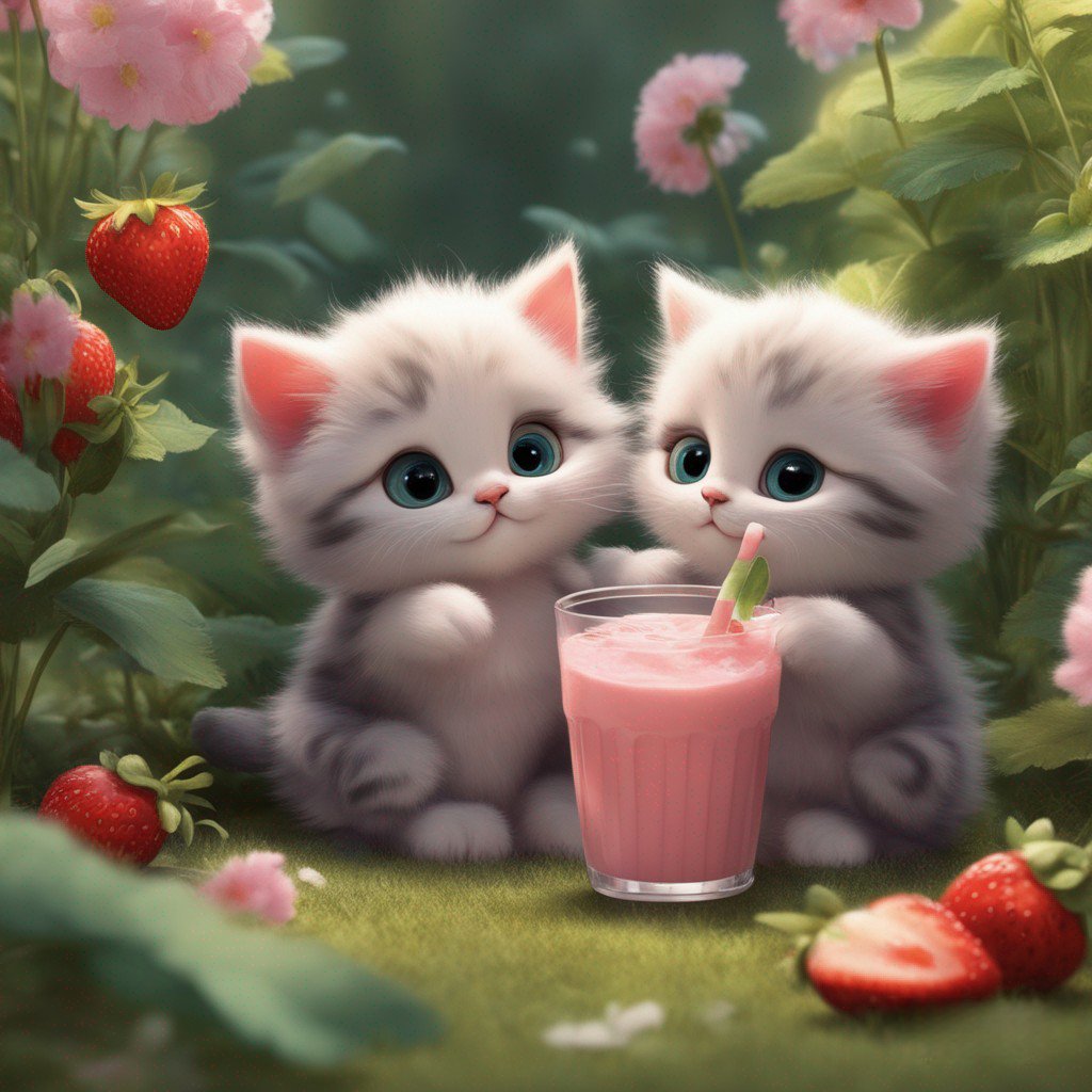 kittygirl182's tweet photo. Prepare to have your heart melted by these cutie-patootie kittens enjoying a milkshake date together! 🐾💕 #KittenLove #MilkshakeMagic #AIart #aigeneratedart #aicommunity #cutenessoverload #kittens #catlover https://t.co/soyOJRoE4r