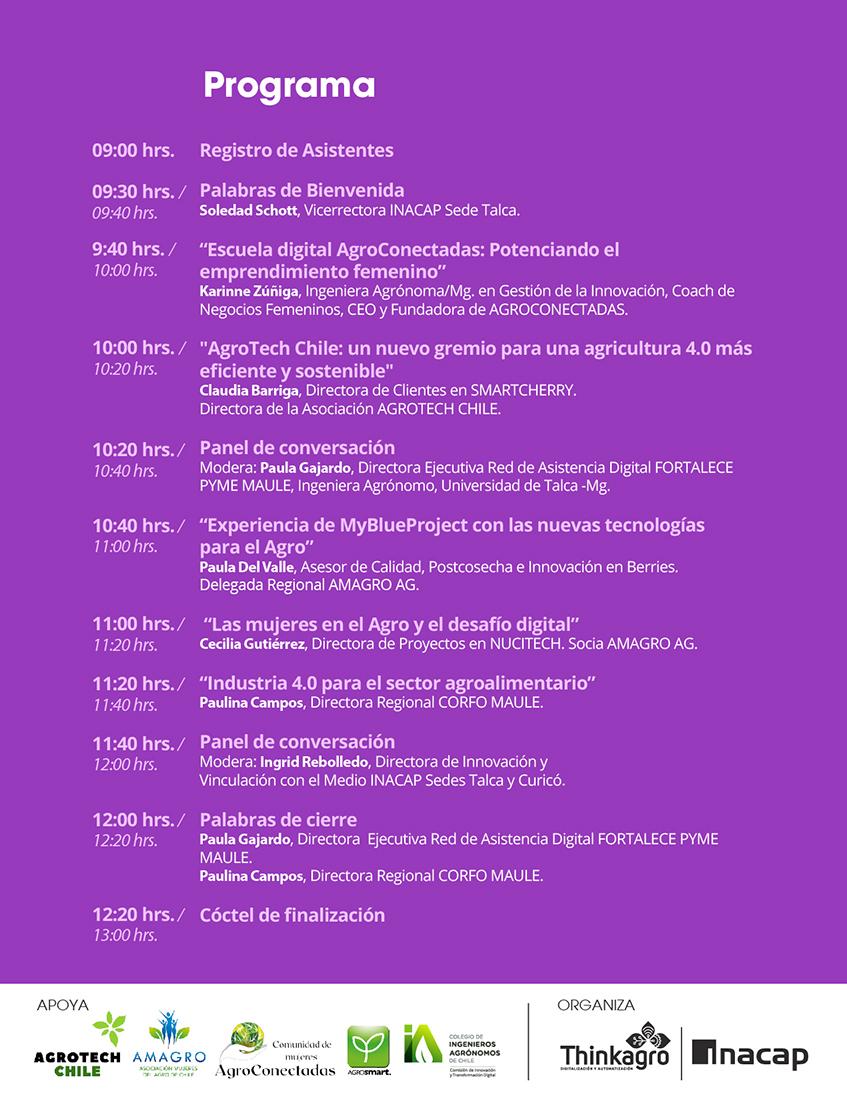 fpymemaule's tweet image. INVITACIÓN 👩🏻‍💼👩🏻‍🦰👵🏻🙋🏼👩🏻‍🌾👩🏽‍💻
Atención❗ El jueves 31-08 nos reunimos a conversar entre mujeres sobre digitalización en el sector agroalimentario 🍃📶✌🏻 ☕🧁
 9:00 hrs en Inacap Sede Talca. Puedes asistir presencial o virtualmente 👌🏻
Inscríbete📲 forms.gle/9JcpdTBhcVxbuv…
 #agtech