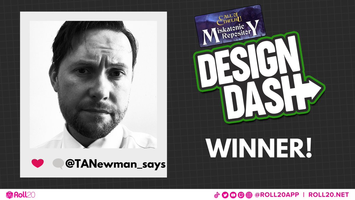 roll20app's tweet photo. 🐙 #DesignDash results are in after 3 "Cruise of Cthulhu" disembarked. Our Miskatonic Repository @Chaosium_Inc Design Superstar is @TANewman_says!
🎉Congrats to our other amazing designers @JGAuthorIty + Sheridan F
⛴️ Missed the fun? Watch the VOD here: https://t.co/abFQC7gSnL https://t.co/H4ORRDiidC