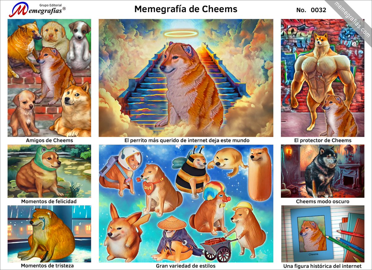 memegrafias's tweet photo. Cheems se ha ido 🙁 pero vivirá por siempre en los memes que hagamos . Esta memegrafía  es homenaje al perrito que conquistó el internet. https://t.co/nReV1ispIz