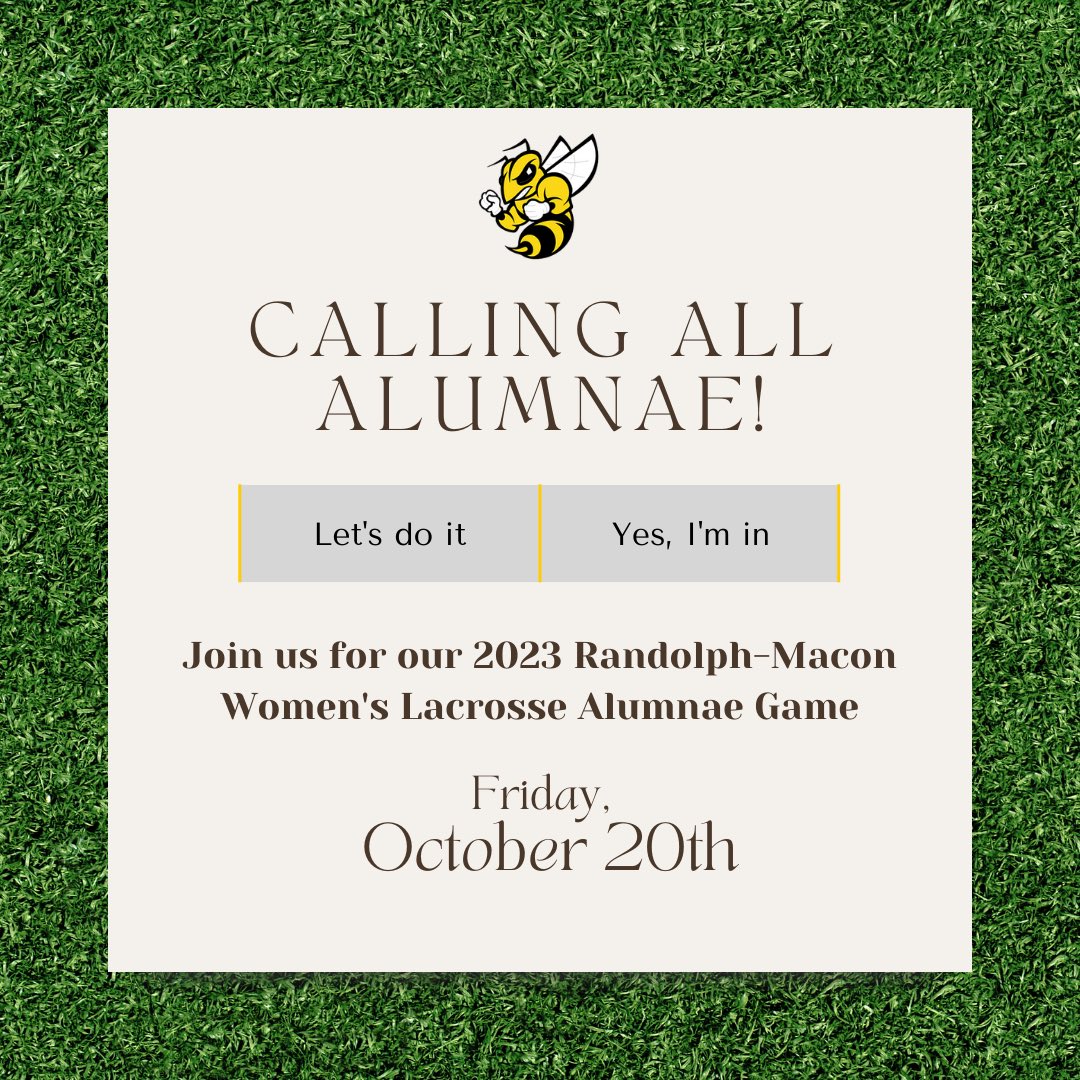 RMC_wlax's tweet photo. 𝐒𝐚𝐯𝐞 𝐭𝐡𝐞 𝐃𝐚𝐭𝐞! ⁣

Join us 𝐅𝐫𝐢𝐝𝐚𝐲 𝐍𝐢𝐠𝐡𝐭, 𝐎𝐜𝐭𝐨𝐛𝐞𝐫 𝟐𝟎𝐭𝐡 for our 𝟐𝟎𝟐𝟑 𝐀𝐥𝐮𝐦𝐧𝐚𝐞 𝐆𝐚𝐦𝐞🎓🐝🥍⁣
⁣
Stay tuned on more information to RSVP. We hope to see you under the Friday night lights!⁣
⁣
#𝐘𝐉𝐅𝐚𝐦𝐢𝐥𝐲🐝 https://t.co/bcMJ1lLVh9